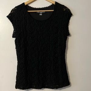 NWOT Karl Lagerfeld black lace top